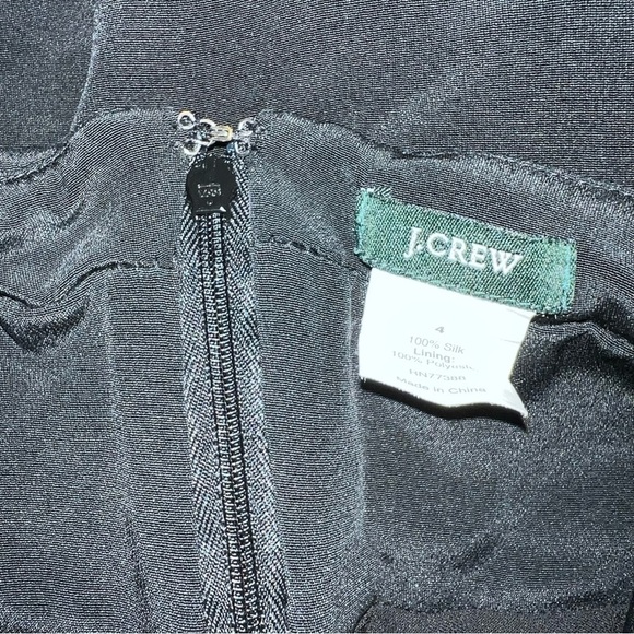 J. Crew Silk Sweetheart A-line 100% Silk Dress Womens Size 4 Black Empire Waist - Picture 8 of 10